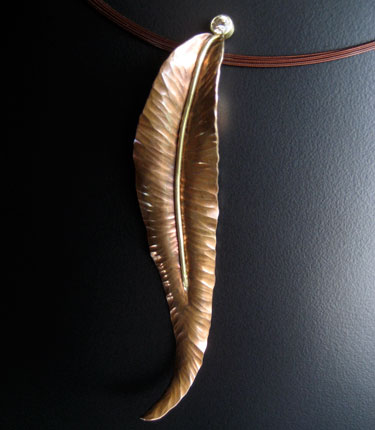 Copper Feather Pendant