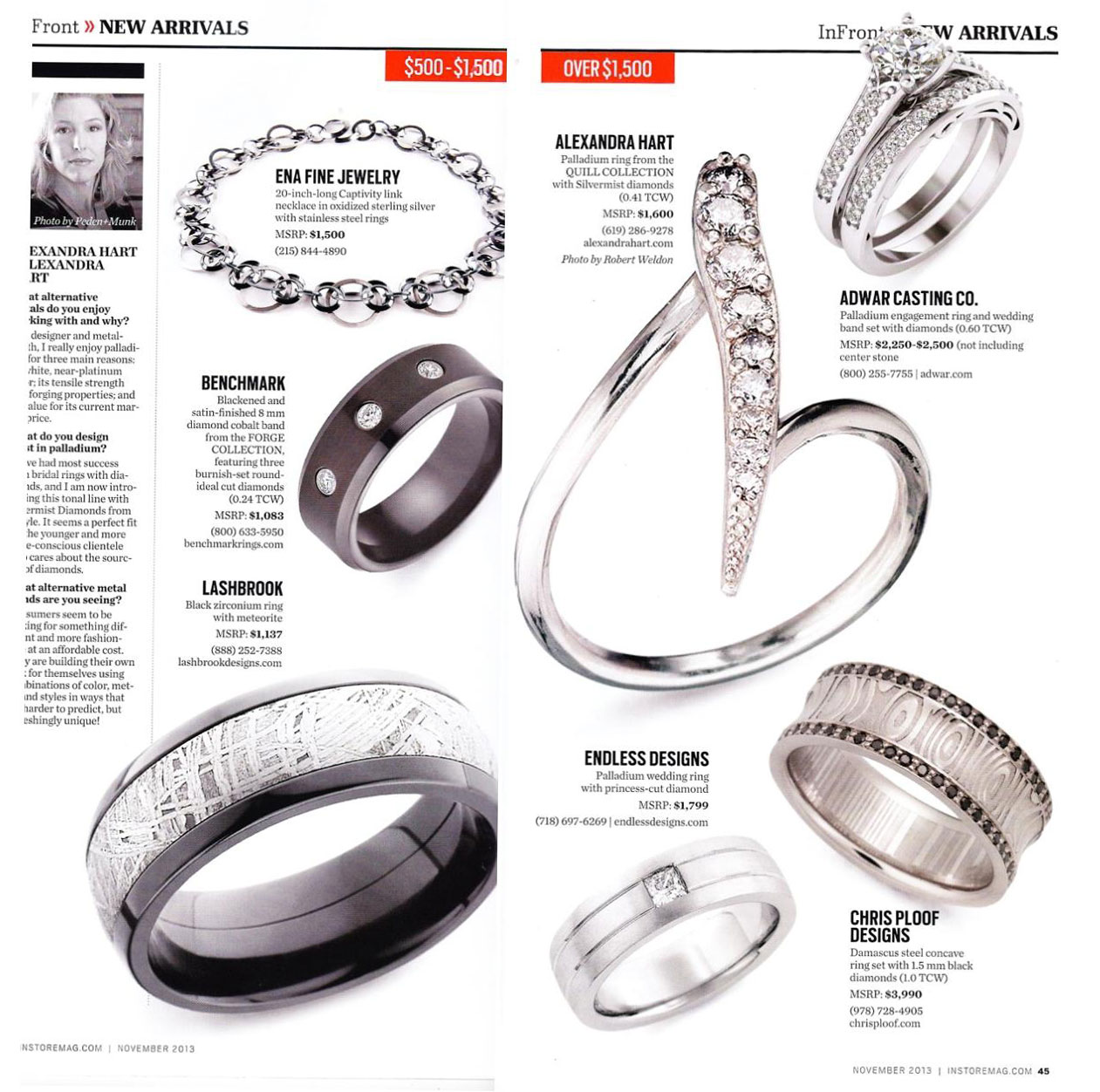 INSTORE magazine jewelry press page