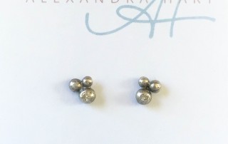 Tiny Pebble Earrings with Diamonds