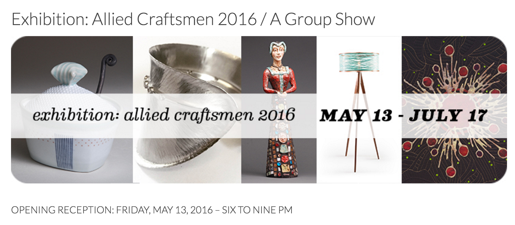 Allied Craftsmen Exhibition @ SPARKS Gallery